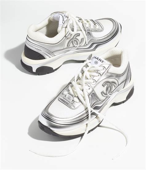 chanel sneakers women silver